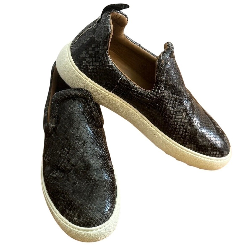 ESSE UT ESSE Python Embossed Leather Slip On Sneaker Women EU38 US 7.5 Italy EUC